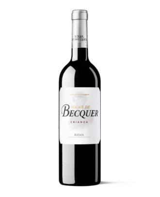 botella de vino Solar de Becquer crianza